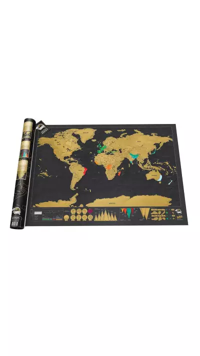 Carte du monde à gratter Voyager - Pour les aventuriers et les expl- Orateurs - Noir et - Or