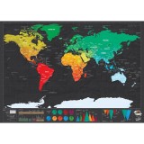 Voyager Weltkarte zum aufkratzen - Für Abenteurer und Entdecker - Schwarz & Gold
