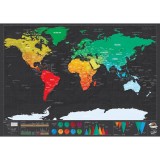 Carte du monde à gratter Voyager - Pour les aventuriers et les expl- Orateurs - Noir et - Or