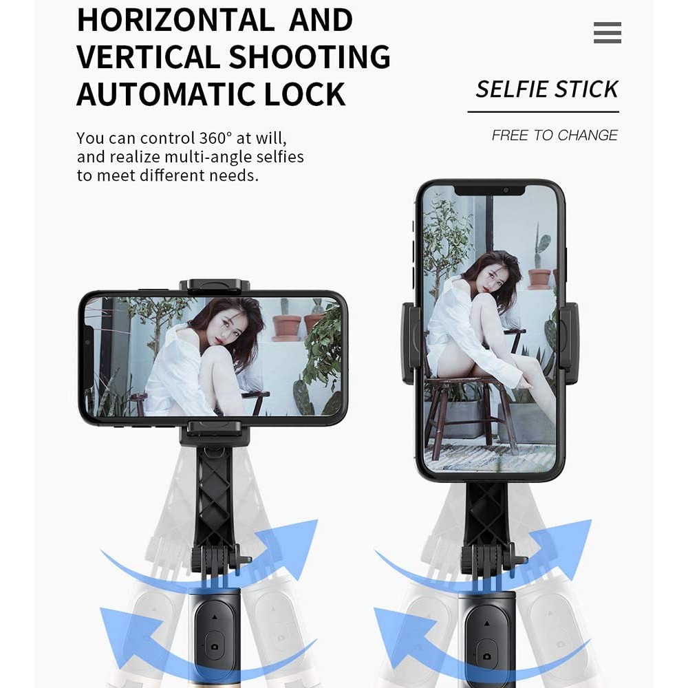 Selfie Stick Tripod 3 en 1 L08, stabilisation Gimbal, trépied avec télécommande de déclenchement