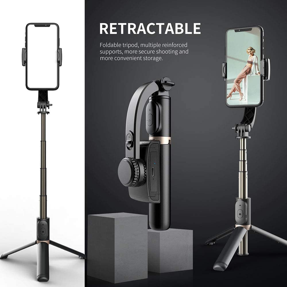 3 in 1 Selfie Stick L08 - Stablisierte Videos mit Gimbal, Standfuss Tripod sowie Bluetooth Fernauslöser