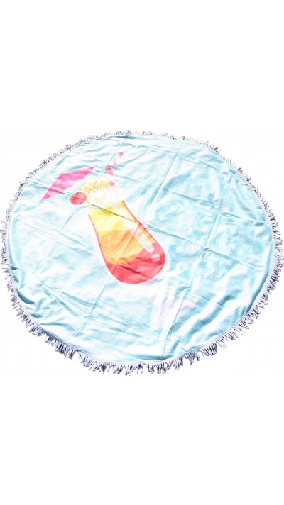 Serviette de plage et de bain créative de taille universelle en forme rond - Cocktail