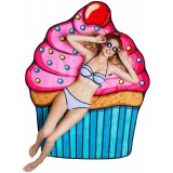 Drap de plage et de pique-nique créatif Taille universelle en forme de cupcake