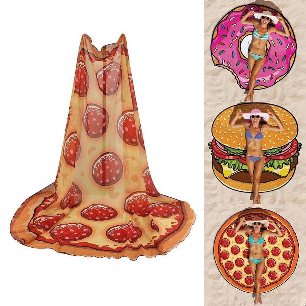 Kreatives Strand- & Picknick Tüchlein Universalgrösse in Form Pizza - Pizza