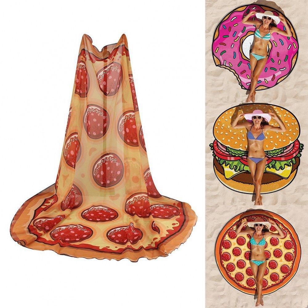 Drap de plage et de pique-nique créatif Taille universelle en forme de pizza - Pizza