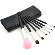 Pinsel Set 7 Stück Makeup Brushes Bürsten mit eleganter Tasche - Schwarz