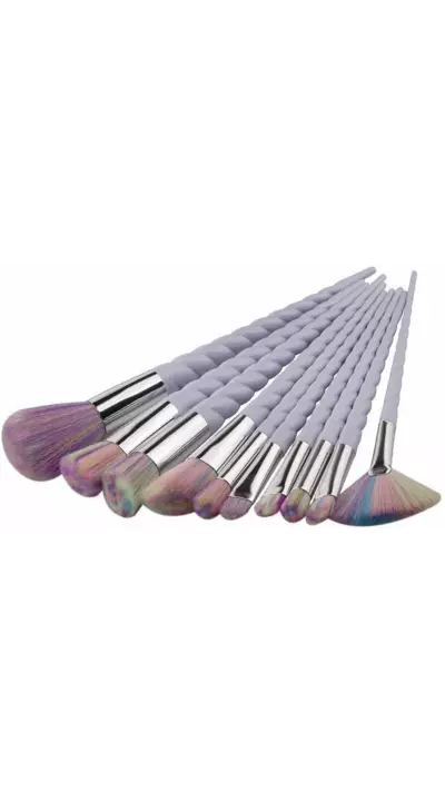 Set de pinceaux Twisted Unicorn 10 pièces Makeup Brushes brosses couleurs arc-en-ciel