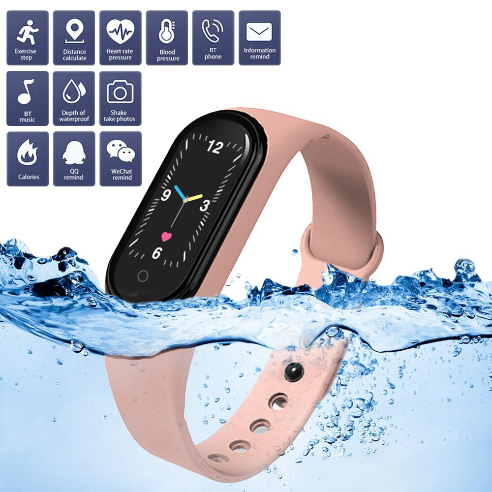 Active Fitness Tracker M5 - Bracelet sportif intelligent Montre connectée Bluetooth - Bleu