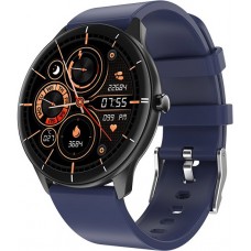 Smart Watch Elegante Q21, température corporelle, fréquence cardiaque, pression sanguine et l'oxygène dans le sang - compatible avec IOS et Android - Bleu