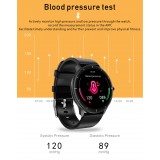 Smart Watch Elegante Q21, température corporelle, fréquence cardiaque, pression sanguine et l'oxygène dans le sang - compatible avec IOS et Android - Noir