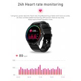 Smart Watch Elegante Q21, Körpertemperatur, Herzfrequenz, Blutdruck und Blutsauerstoff - kompatibel mit IOS und Android - Schwarz