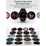 Smart Watch Elegante Q21, Körpertemperatur, Herzfrequenz, Blutdruck und Blutsauerstoff - kompatibel mit IOS und Android - Rosa