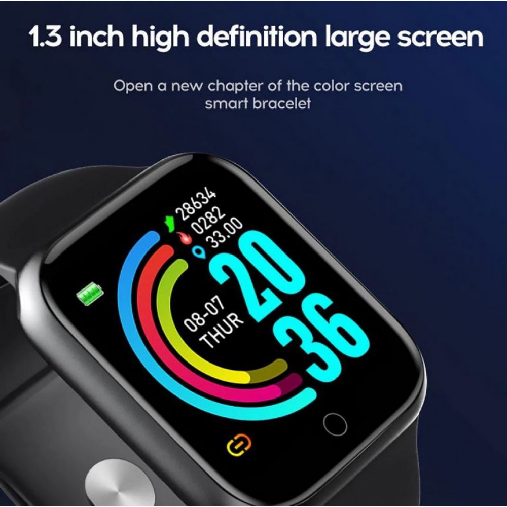 Smart Watch FitPro Y68 - Montre connectée avec écran tactile et programmes de sport / fitness - Blanc