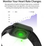 Smart Watch FitPro Y68 - Fitness Tracker Smart Watch Sport inkl. Touchscreen + Sportprogramme - Silbernes Gehäuse / schwarzes Armband