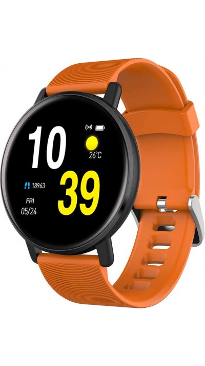 Smart Watch Fitness H5 - IP67 waterproof, podomètre, fréquence cardiaque - compatible avec IOS et Android - Orange