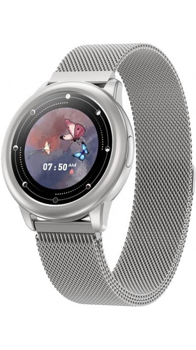 Smart Watch HDT8 montre intelligente avec bracelet milanais taille universelle - Argent
