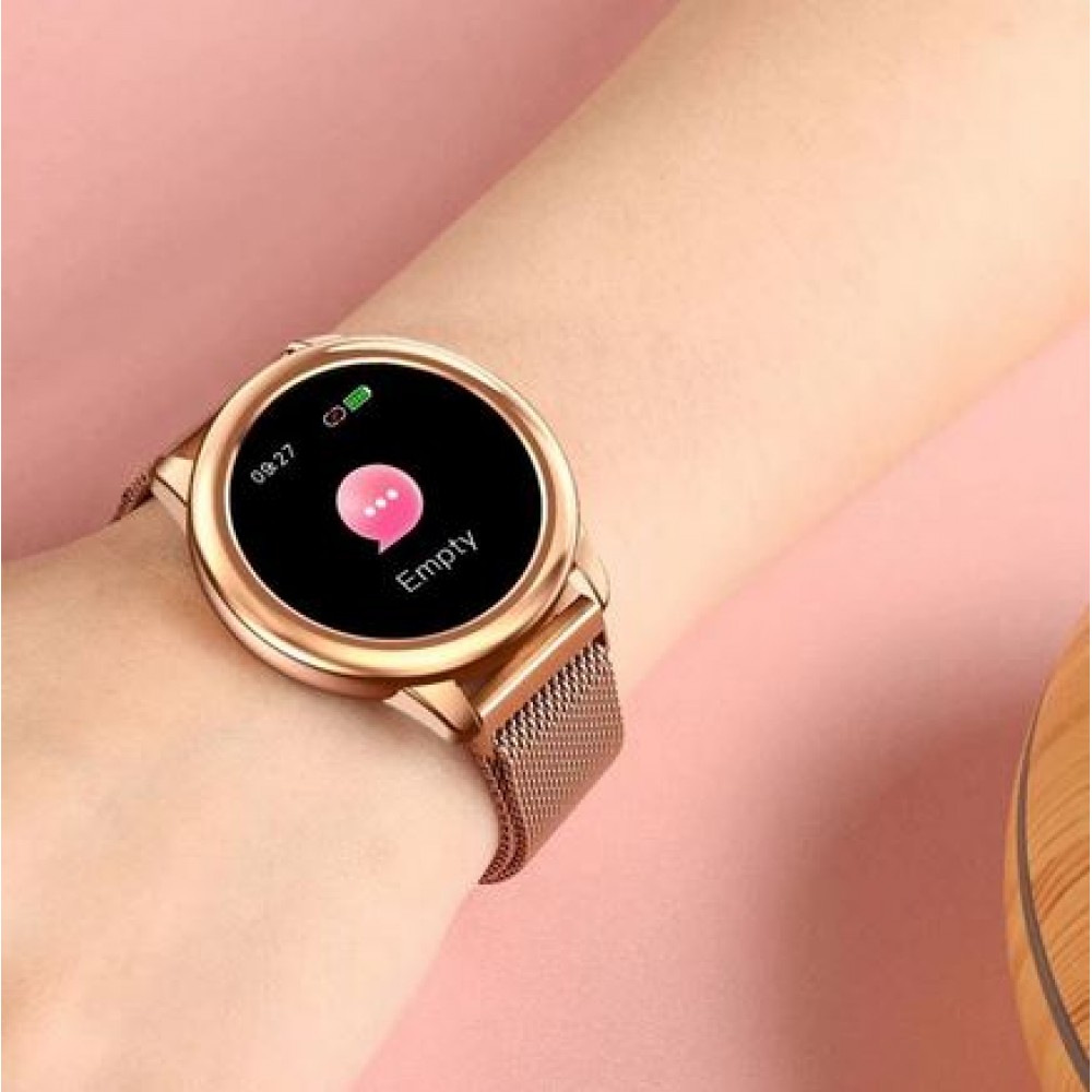 Smart Watch HDT8 montre intelligente avec bracelet milanais taille universelle - Or