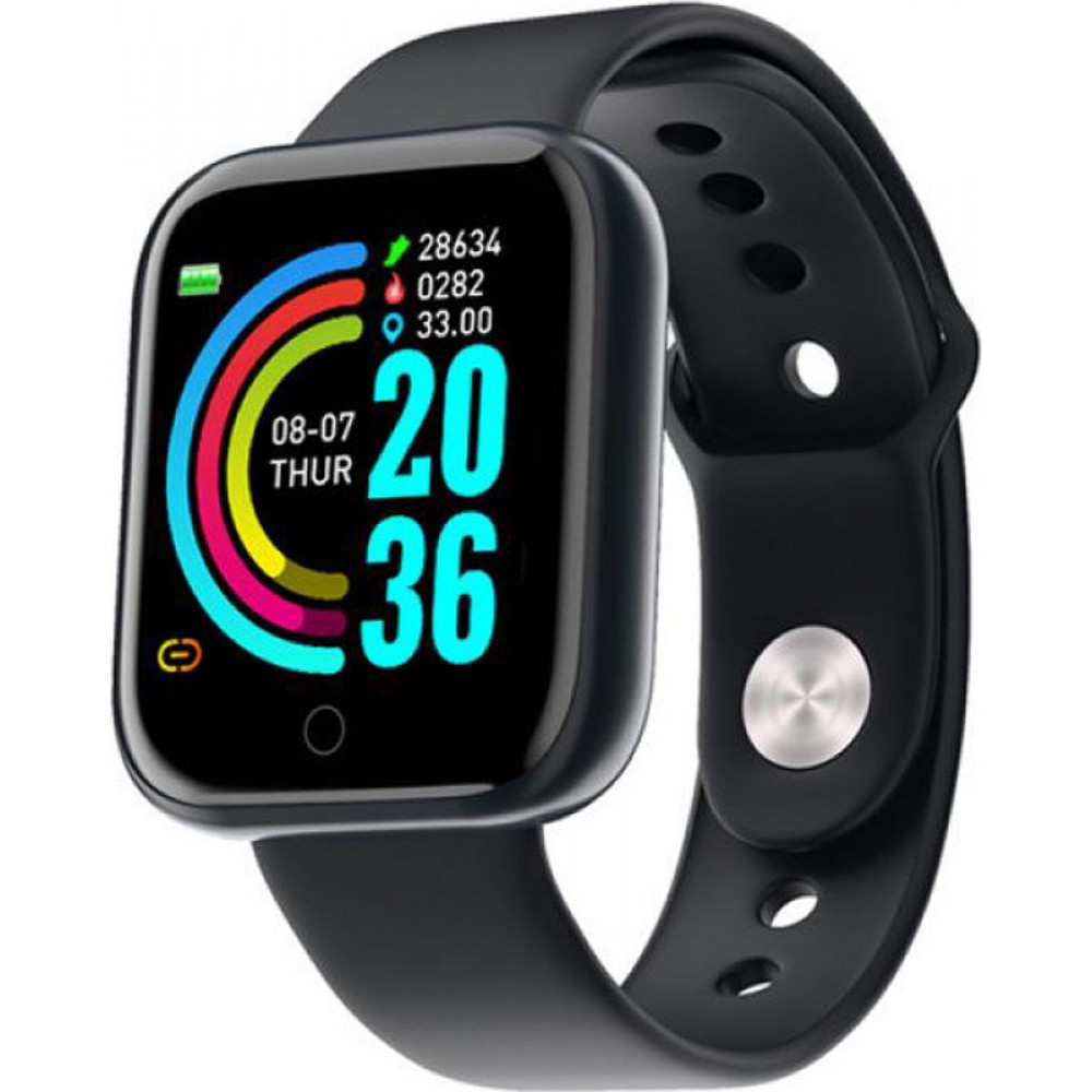 Smart Watch FitPro Y68 - Montre connectée avec écran tactile et programmes de sport / fitness - Noir