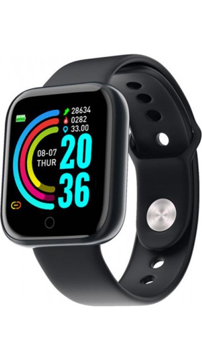 Smart Watch FitPro Y68 - Montre connectée avec écran tactile et programmes de sport / fitness - Noir