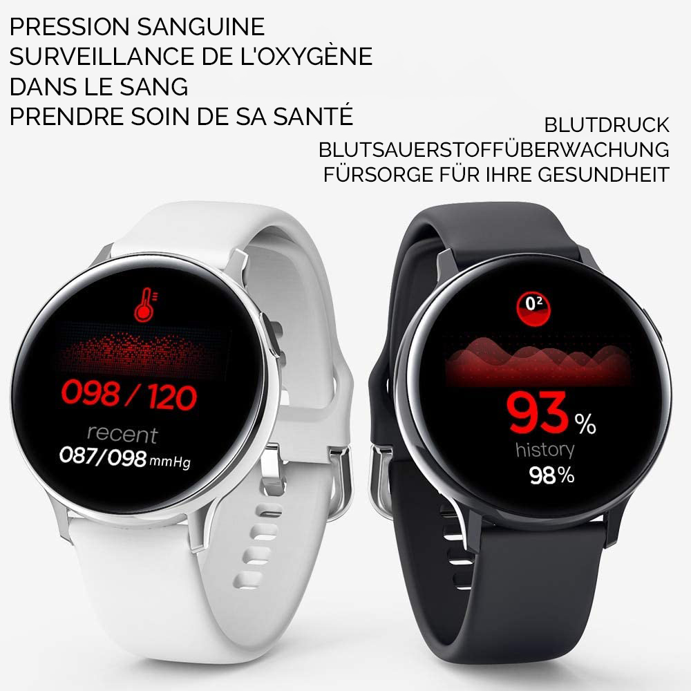 Smart Watch WearFit S20 - Montre connectée avec écran tactile et programmes de sport / fitness - Noir