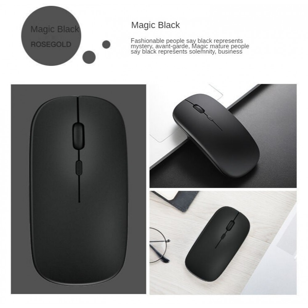 Souris Sans fil wireless Bluetooth 2.4 Ghz + 1200dpi micro USB - Magic black mat