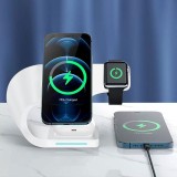 Magnetische Wireless Ladestation 15W für iPhone - Apple Watch, AirPods - Weiss