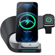 Magnetische Wireless Ladestation 15W für iPhone - Apple Watch, AirPods - Schwarz