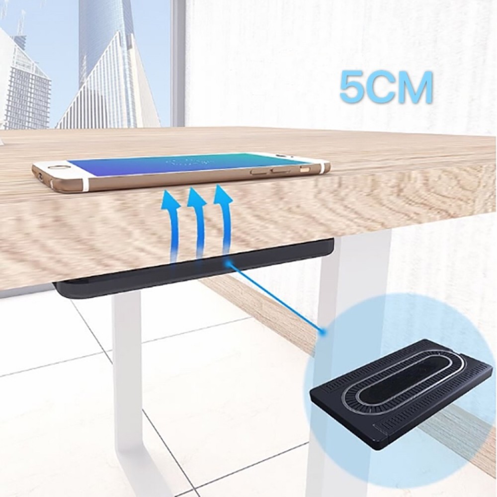 Invisible Wireless Ladestation - Verstecktes kabelloses Laden unter Tisch - Schwarz