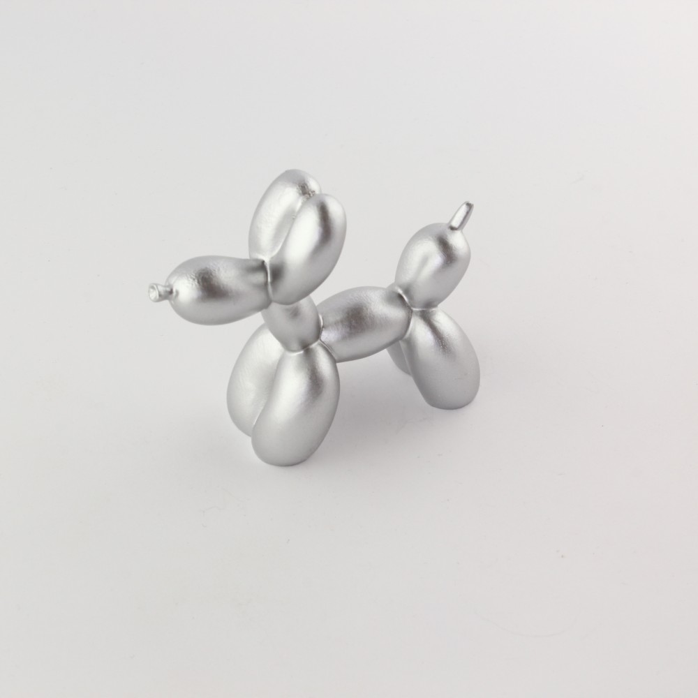 Retro kreativ Deko Statue im Hund-Luftballon Look / Dog Design - Silber