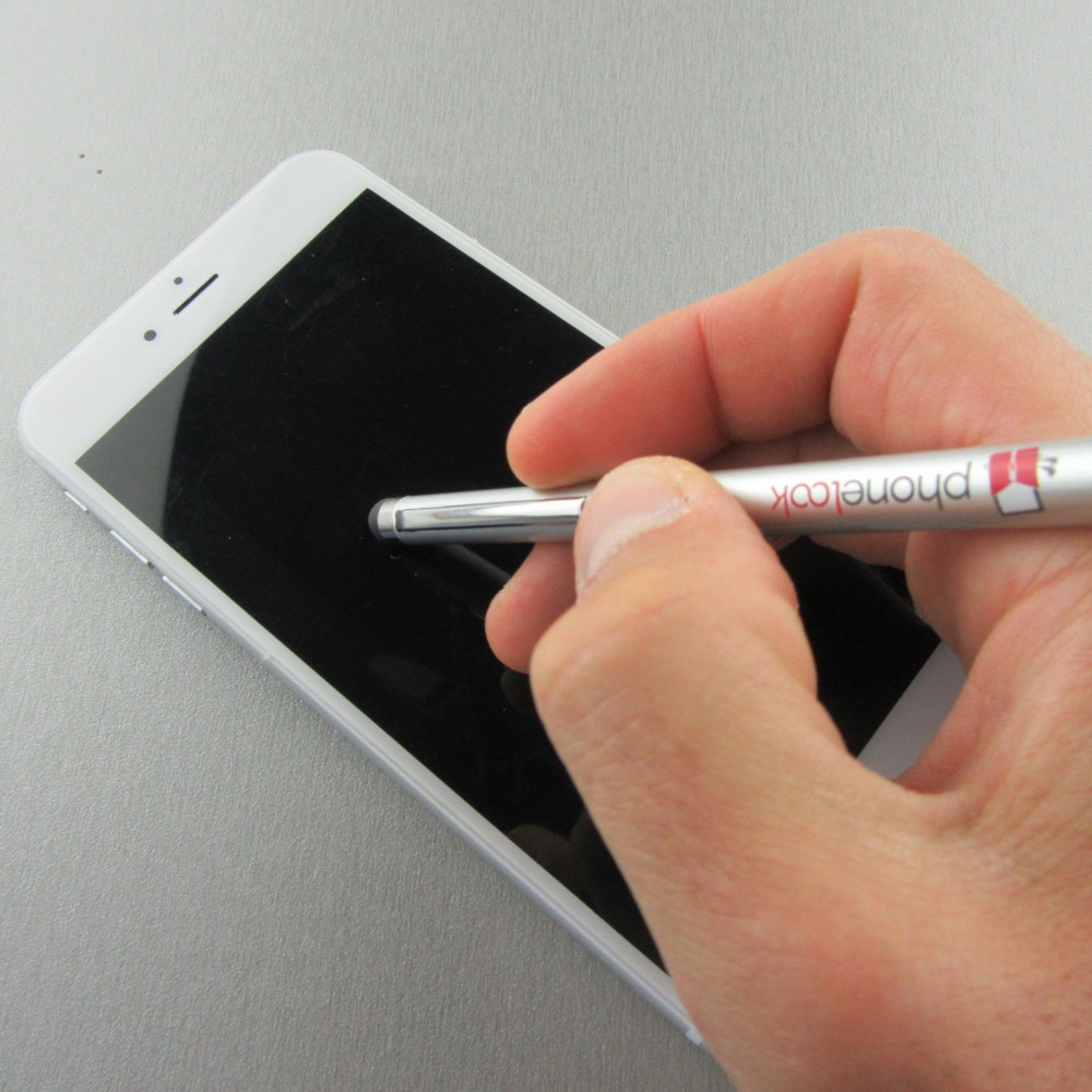 Universal präzisions Stylus - Touch-Pen für Touchscreens inkl. Kugelschreiber - PhoneLook Silber