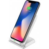 Support universel sans fil pour smartphone QI - Station de recharge wireless à charge rapide - Blanc