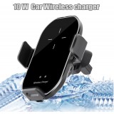 Support de téléphone 10W Qi high-tech pour voiture - Smart Sensor + Chargement sans fil - Argent