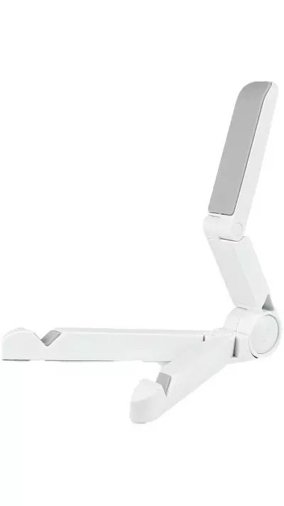 Support de téléphone universel pliable pour tablette, trépied de bureau réglable - Blanc