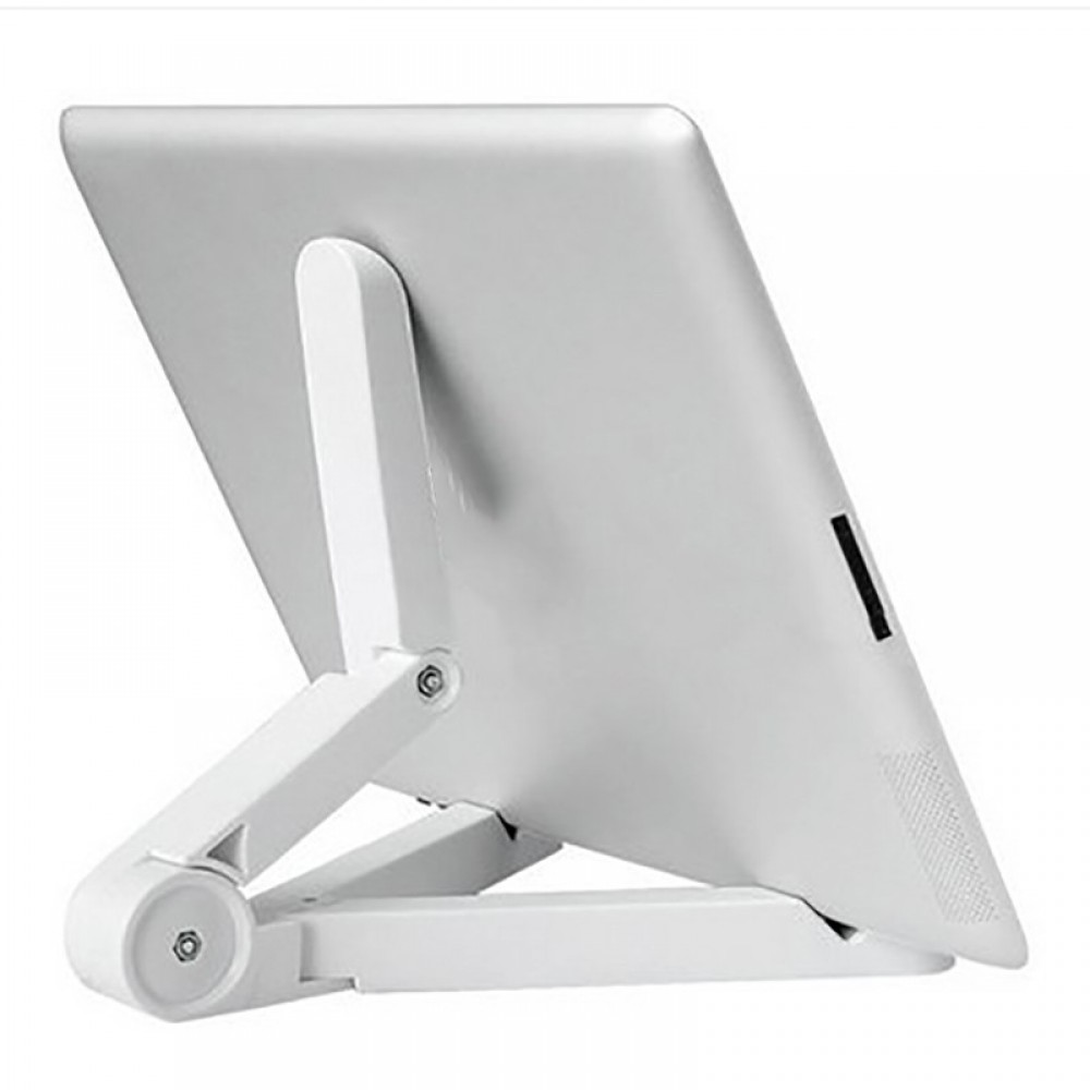 Support de téléphone universel pliable pour tablette, trépied de bureau réglable - Blanc