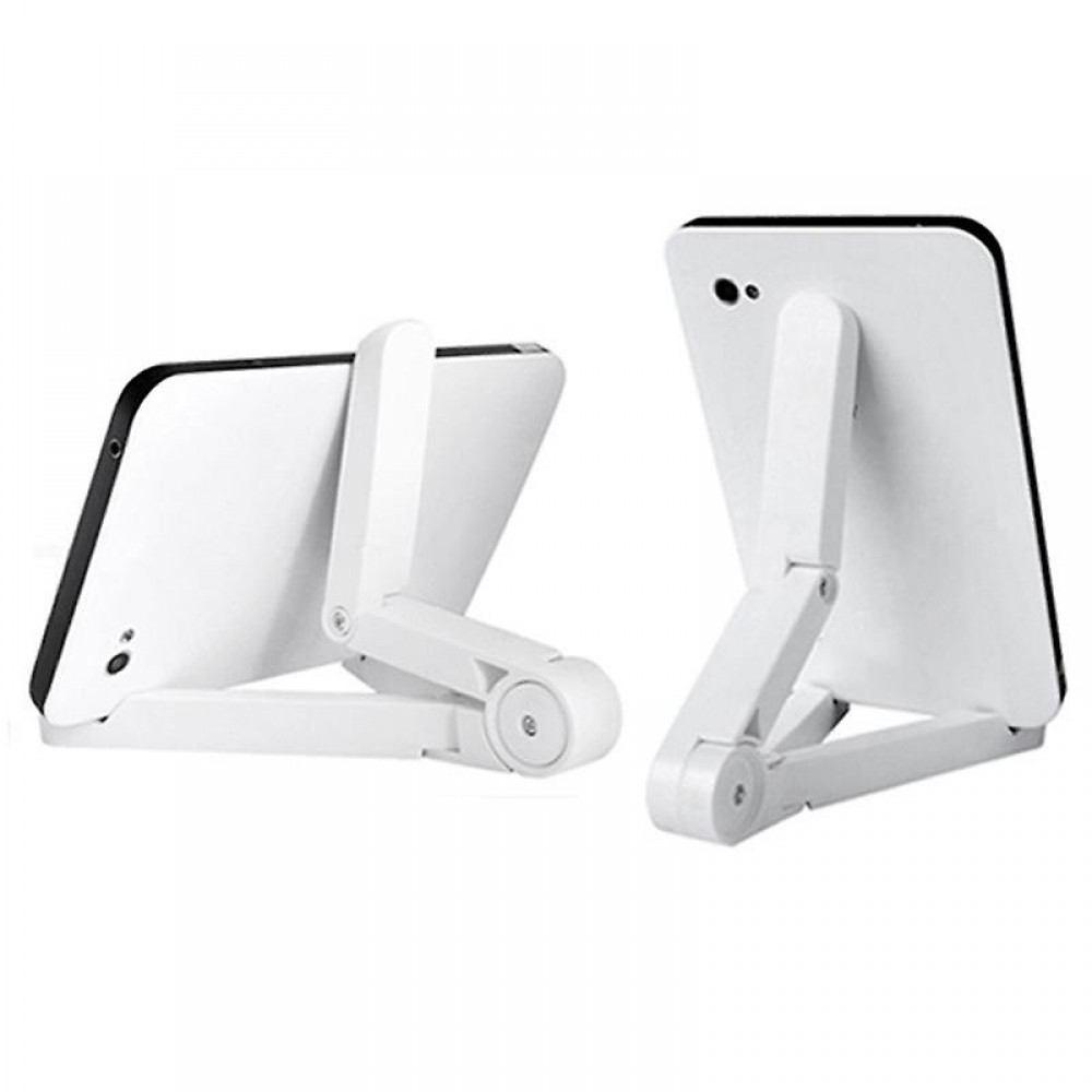 Support de téléphone universel pliable pour tablette, trépied de bureau réglable - Blanc