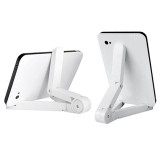 Support de téléphone universel pliable pour tablette, trépied de bureau réglable - Blanc