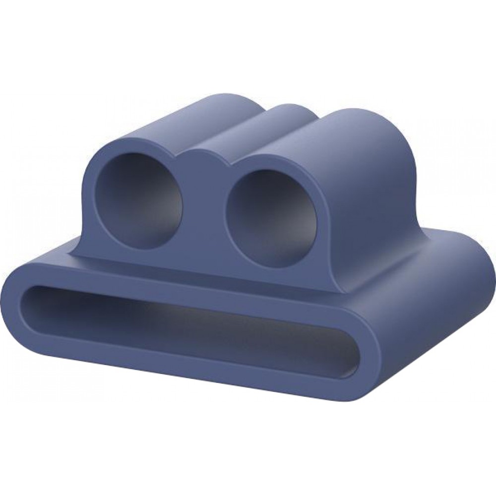 Support en silicone anti-perte écouteur Airpods pour montre Apple Watch - Bleu foncé