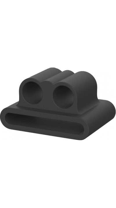 Support en silicone anti-perte écouteur Airpods pour montre Apple Watch - Noir