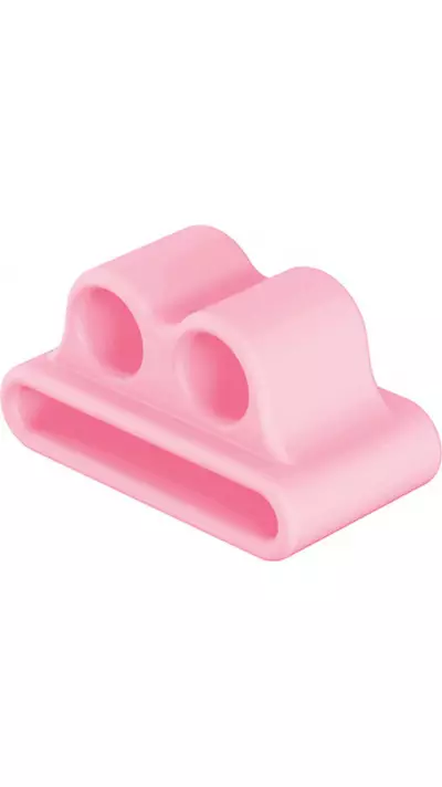 Support en silicone anti-perte écouteur Airpods pour montre Apple Watch - Rose