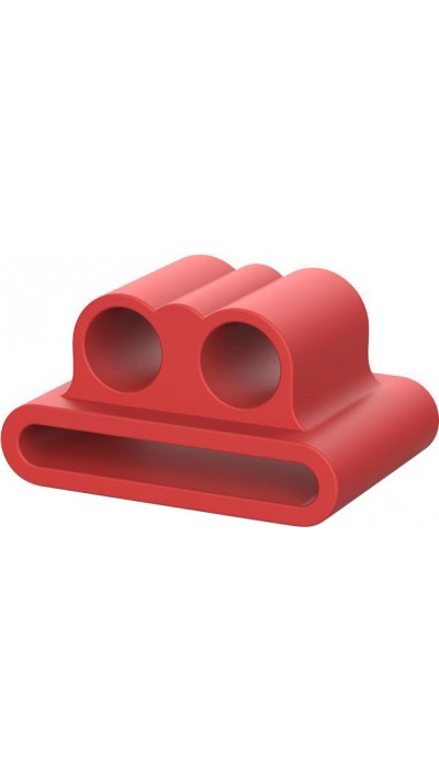 Support en silicone anti-perte écouteur Airpods pour montre Apple Watch - Rouge