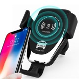 Support sans fil pour smartphone Car Mount 10W Qi Universel High Speed Charging - Blanc