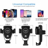 Wireless Smartphone Halterung Car Mount 10W Qi Universal Halterung Klammer- & Kleb Aufsatz - Weiss