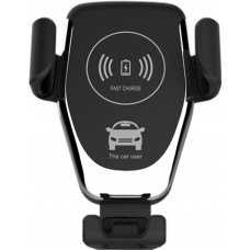 Wireless Smartphone Halterung Car Mount 10W Qi Universal Halterung Klammer- & Kleb Aufsatz - Schwarz