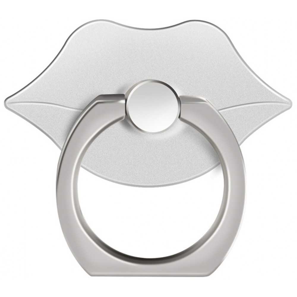 Telefonhalter Ring Lips - Austauschbare Finger & Einhand Haltering für Smartphone / Tablets - Silber
