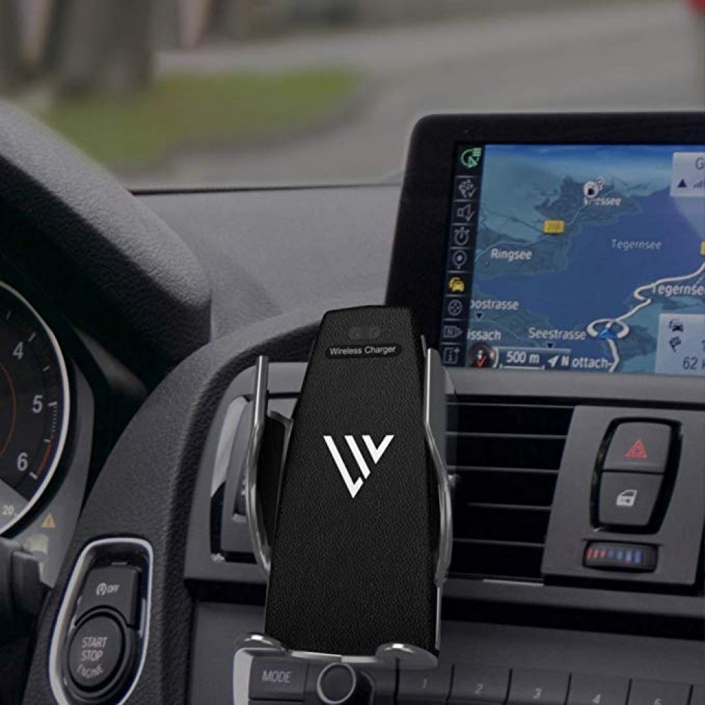 Support de téléphone portable élégant pour la voiture - Smart Sensor + Chargement sans fil