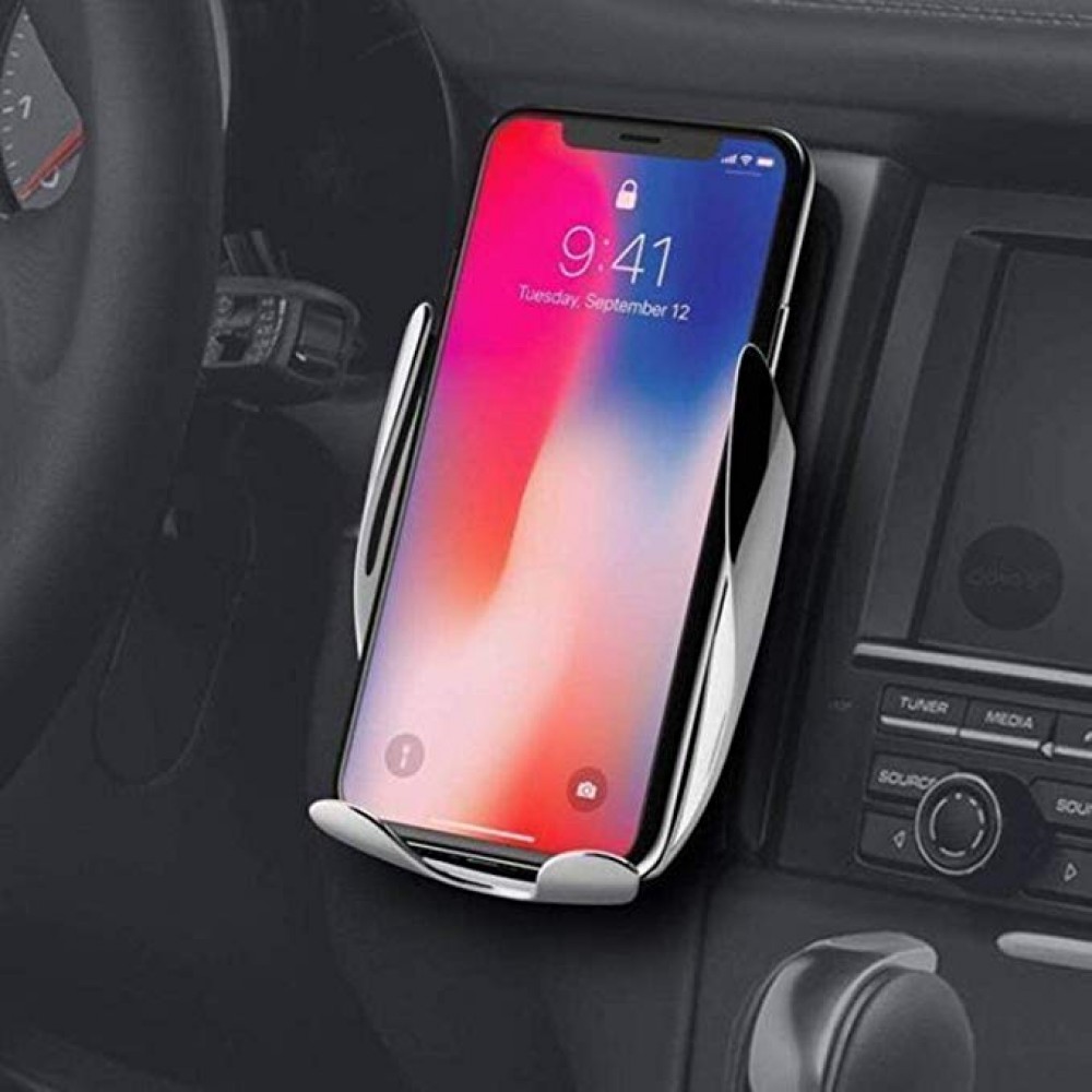 eleganter Handyhalter fürs Auto - Smart Sensor + Wireless charging inkl. USB-C