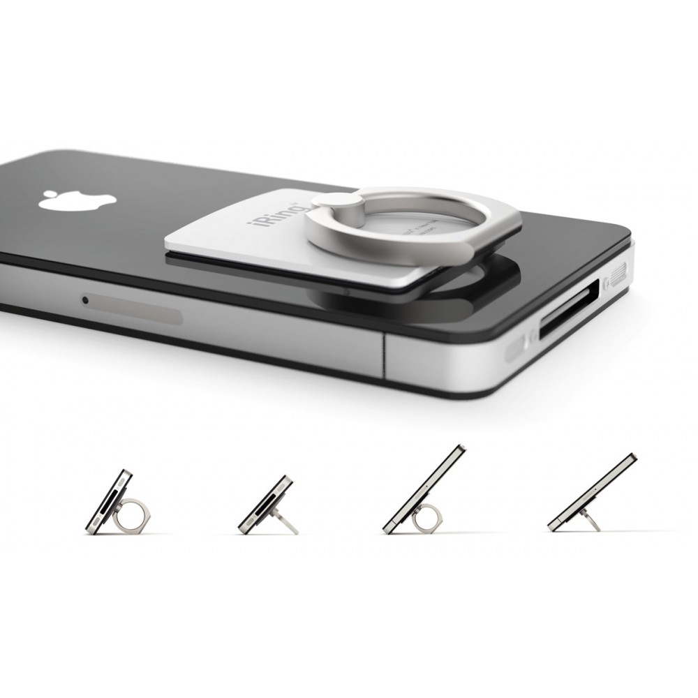 iRing support 360° - Support de doigt interchangeable pour Smartphone / Tablettes - Argent