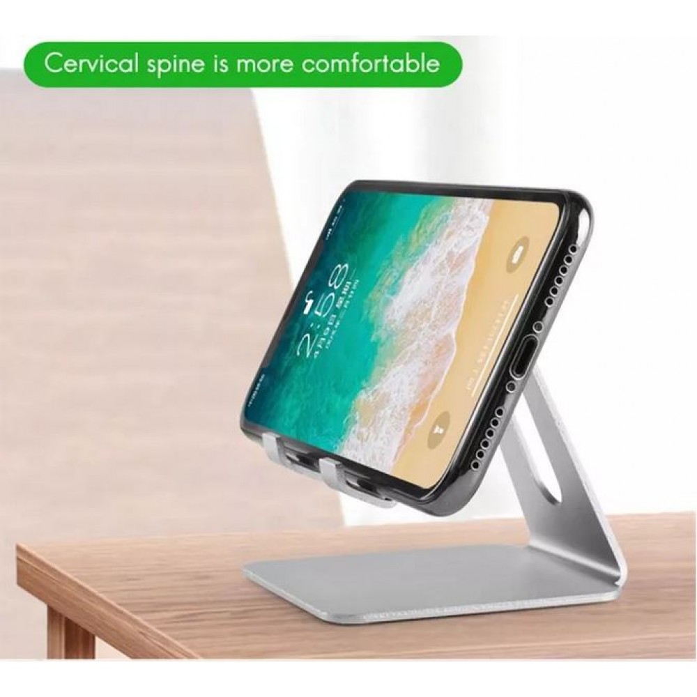 Universal Smartphone & Tablet Aluminium Halter Desktop Ständer - Schwarz
