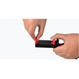 Support universel compact de smartphone pour volant de voiture - Rouge/Noir