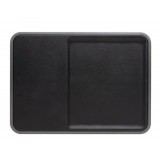 Surface intelligente & stylée en cuir - Station de charge sans fil et vide-poche / surface pour accessoires - Noir